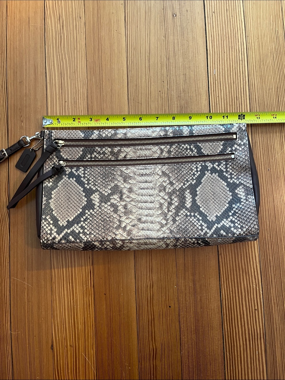 Coach Python Embossed Wristlet Clutch - Picture 4 of 9